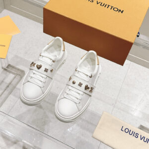 高仿LV*TimeOut系列1AD2W1圓頭厚底休閒鞋白色純原版本