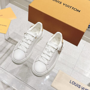 高仿LV*TimeOut系列1AD2V1圓頭厚底小白鞋純原版本