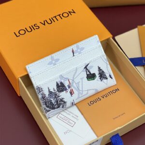 高仿LV父親節系列M14864滑雪圖案白色卡夾免檢版