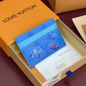 高仿LV父親節系列M14862游泳圖案藍色卡夾免檢版