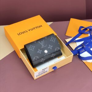 高仿LV*Victor系列M12598三折疊男士銀包黑色免檢版