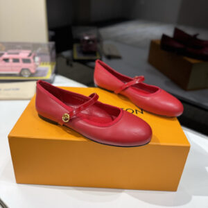 高仿LV*25春夏款Romy平底芭蕾鞋1ADCTA紅色免檢版