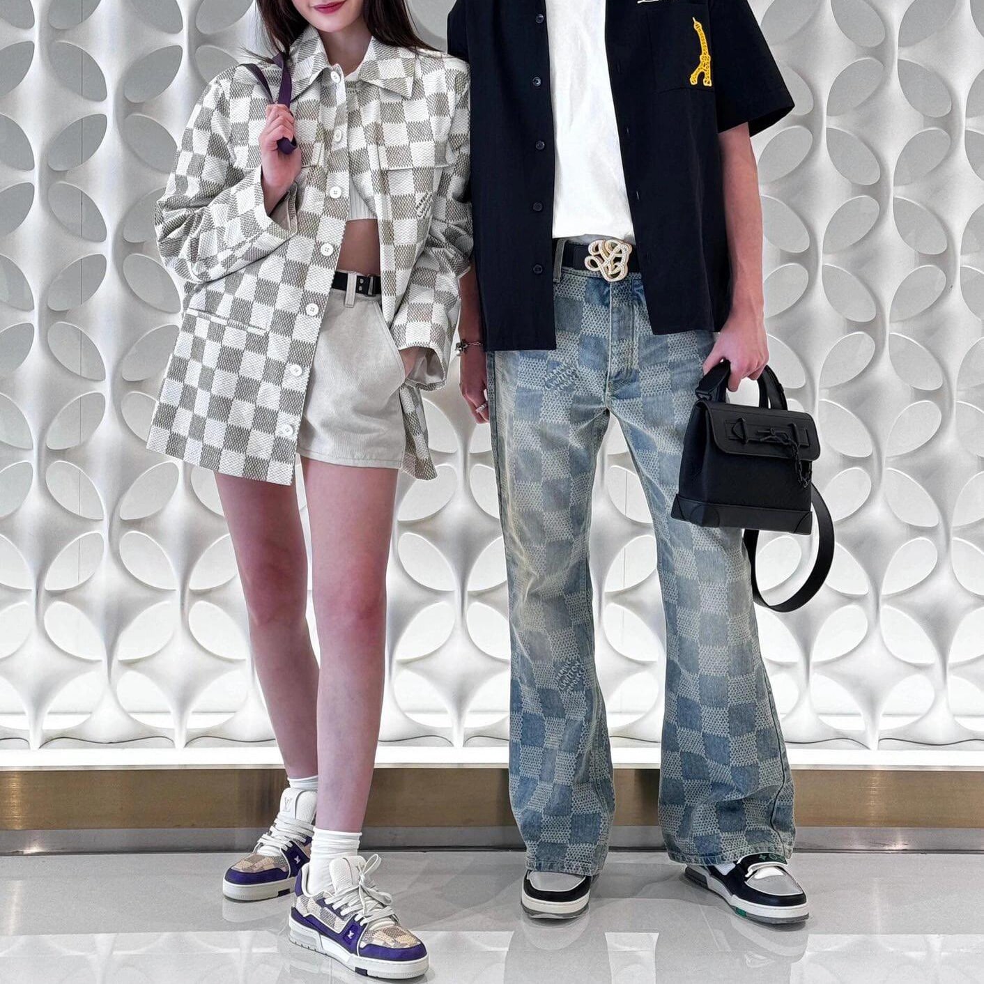 高仿LV*Damier系列1AFI22棋盤格牛仔長褲 - Image 12