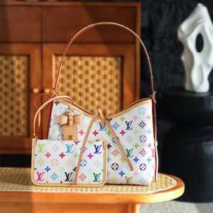 高仿LV*Carryall系列M13661白三彩聯名款單肩斜挎包小號免檢版