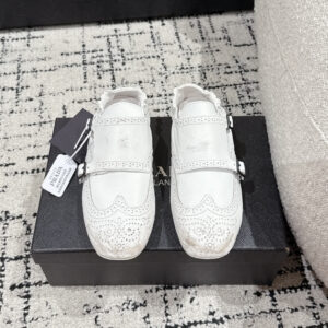 高仿Prada*2EG469C小牛皮懶人鞋白色免檢版