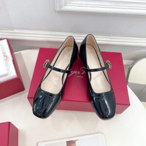 高仿RogerVivier*RVW5407瑪麗珍鞋黑色3CM免檢版