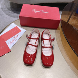 高仿RogerVivier*RVW5303漆皮瑪麗珍鞋紅色3CM免檢版