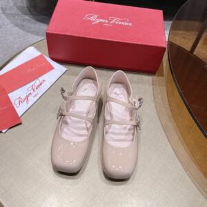 高仿RogerVivier*RVW5203漆皮瑪麗珍鞋裸色3CM免檢版