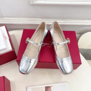 高仿RogerVivier*RVW5405瑪麗珍鞋銀色3CM免檢版
