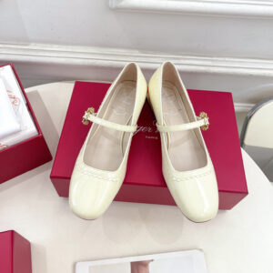 高仿RogerVivier*RVW5406瑪麗珍鞋白色3CM免檢版