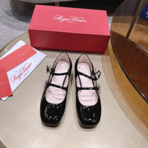 高仿RogerVivier*RVW5003漆皮瑪麗珍鞋黑色3CM免檢版