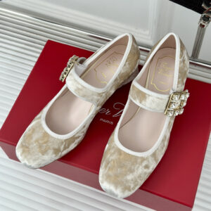 高仿RogerVivier*RVW5193高踭瑪麗珍鞋絨面4.5CM免檢版