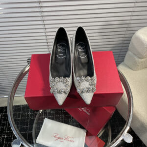 高仿RogerVivier*RVW4146水鑽真絲高踭鞋滿天星6.5CM免檢版