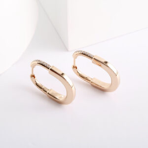 高仿Tiffany&CO蒂芙尼Lock系列72342429鎖頭耳釘玫瑰金