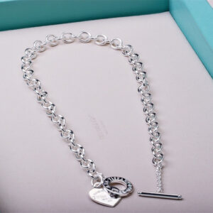 高仿Tiffany&CO蒂芙尼Heart系列60128534針扣愛心頸鏈銀色