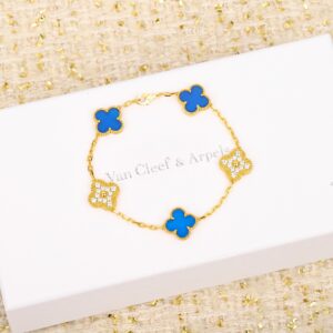 高仿首飾VanCleef&Arpels*RO9LW00四葉草5花手鏈黃金款