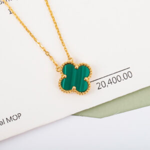 高仿首飾VanCleef&Arpels*RO9VA00四葉草孔雀石頸鏈中號