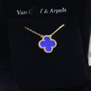 高仿首飾VanCleef&Arpels*RP9SY00四葉草藍瑪瑙頸鏈中號