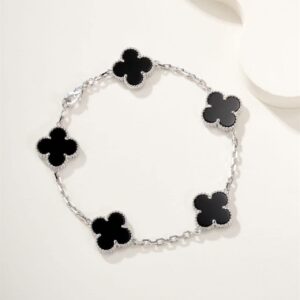 高仿首飾VanCleef&Arpels*RP3RV00黑瑪瑙白金手鏈