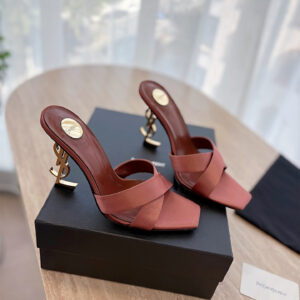 高仿YSL/聖羅蘭*25SS春夏系列8189319高踭拖鞋玫紅色免檢版