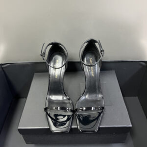 高仿YSL/聖羅蘭*23系列5576791高踭涼鞋漆皮黑色免檢版