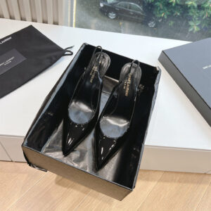 高仿YSL/聖羅蘭*Opyum系列762942R異性跟高踭涼鞋黑金免檢版