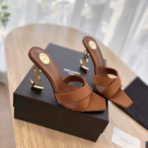 高仿YSL/聖羅蘭*25SS春夏系列8189321高踭拖鞋棕色免檢版