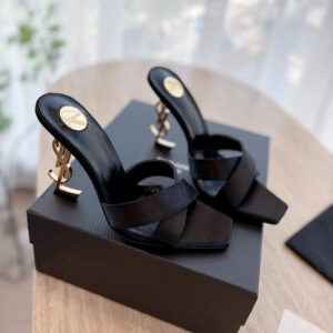 高仿YSL/聖羅蘭*25SS春夏系列8189322高踭拖鞋黑色免檢版