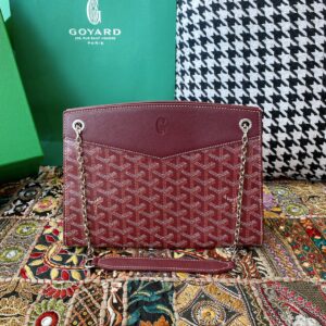 高仿Goyard戈雅Rouette系列手拎單肩包酒紅色
