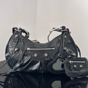 高仿Balenciaga*LeCagole朋克單肩包黑色S