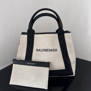 高仿BalenciagaNavyCabas帆布購物袋30CM