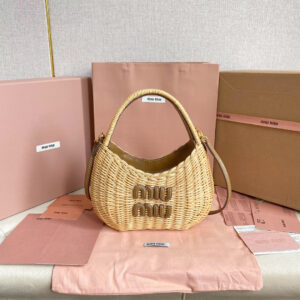 高仿miumiu繆繆*5BC125竹編包菜籃子免檢版