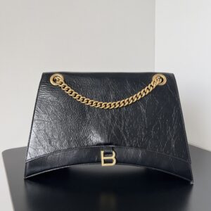 高仿BalenciagaCrush系列單肩包黑金M