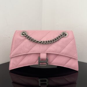 高仿Balenciaga*Crush系列衍縫線小牛皮粉色S