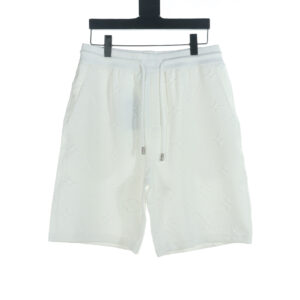 高仿LV*1AFR0052滿印提花休閒短褲白色