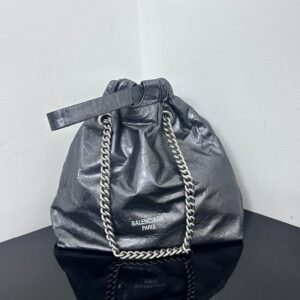 高仿Balenciaga2023Crushtote褶皺牛皮購物袋小號