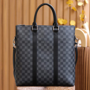 原單高仿LV男款公文包棋盤格免檢版