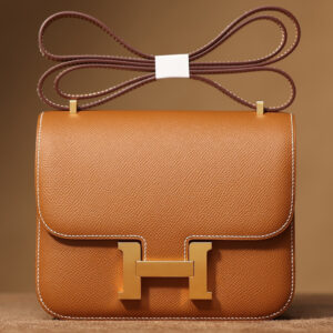 原單高仿Hermes愛馬仕Constance19單肩包金棕金扣