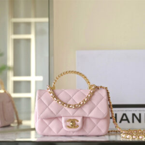 高仿Chanel*24S系列AS4847小羊皮粉色單肩包免檢版
