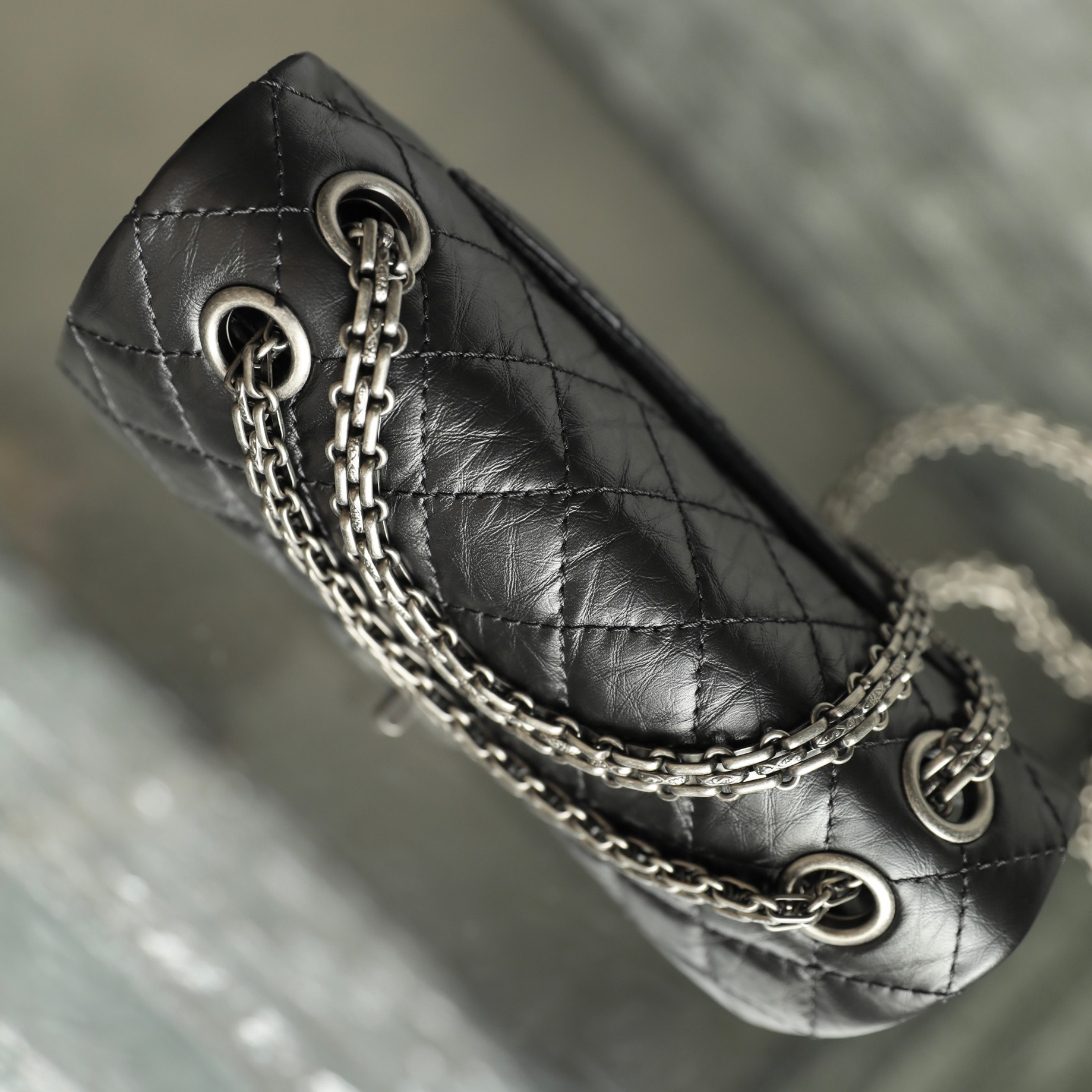 香港復刻Chanel2.55系列口蓋包復古銀Mini免檢版 - Image 7