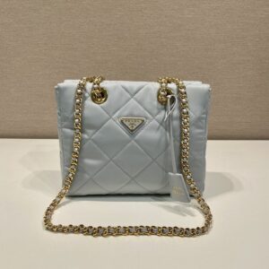 高仿Prada*ReEdition系列中古袋1BG468淺藍色免檢版