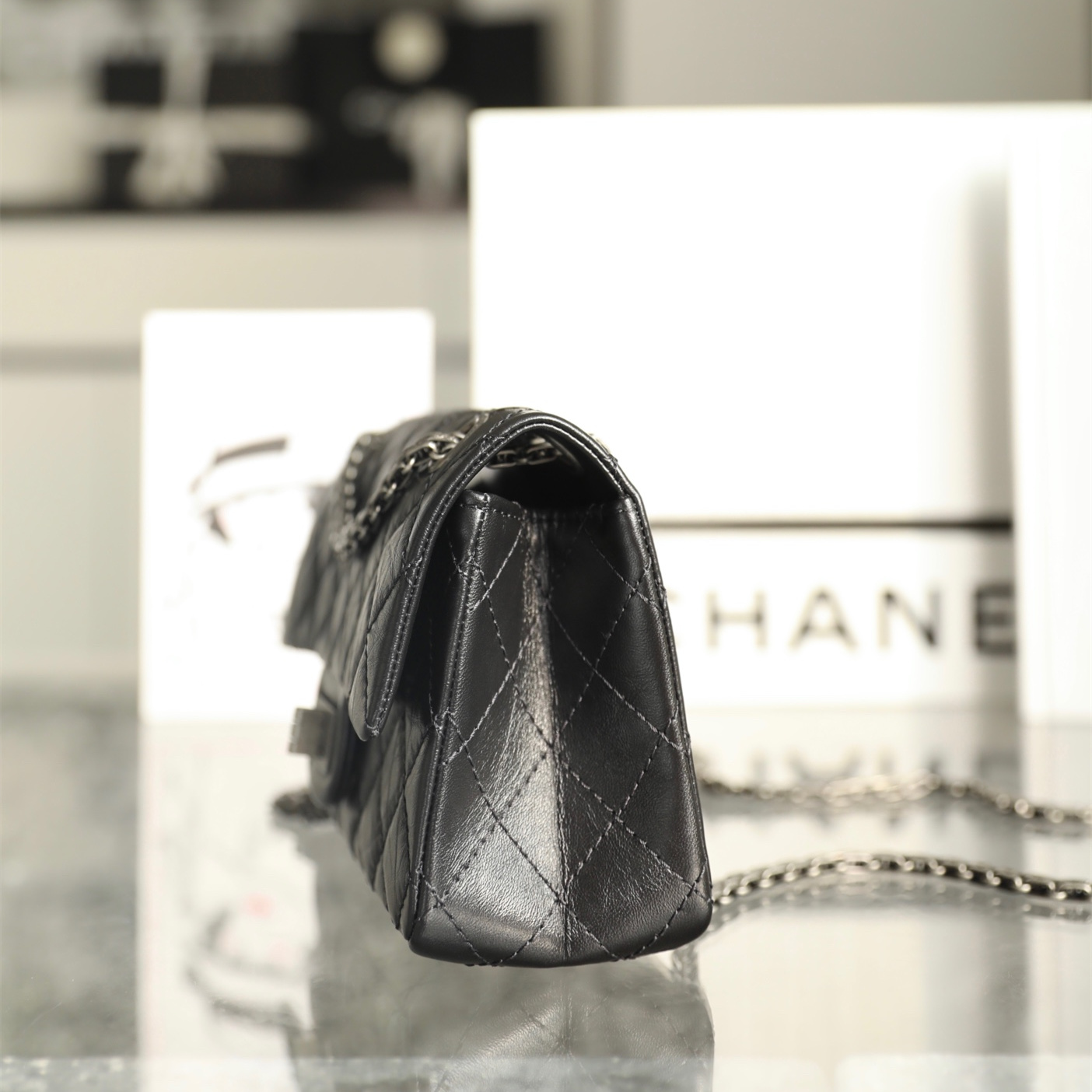 香港復刻Chanel2.55系列口蓋包復古銀Mini免檢版 - Image 2