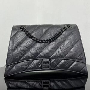 高仿BalenciagaCrush沙漏包油蠟黑S