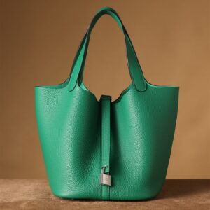 高仿Hermes*PicotinLock22絲絨綠銀扣免檢版