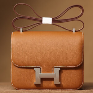 全鋼Hermes斜挎包Constance系列原產EP皮19金棕銀扣