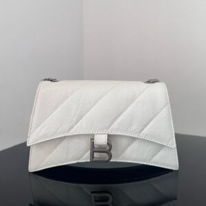 高仿Balenciaga*Crush系列衍縫線小牛皮白色XS