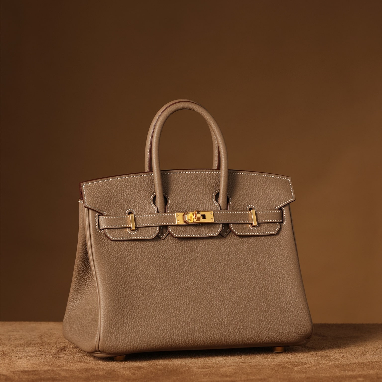 高仿Hermes*Birkin25大象灰金扣免檢版 - Image 4