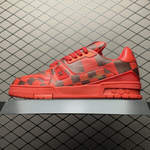 高仿LV*Trainer系列1ACN42休閒鞋紅黑色純原版本