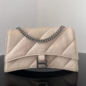 高仿Balenciaga*Crush系列衍縫線小牛皮膚色XS