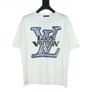 高仿LV*1AFR0048塗層LOGO短袖T恤白色